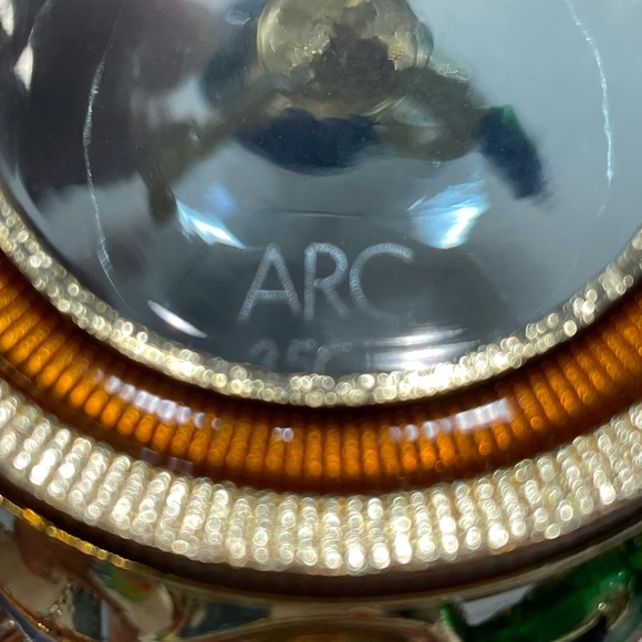 Arc of France Jeweled Enameled Coffee Tea Cup Clear Glass Roses Butterfly Lot 4 - Picture 11 of 11